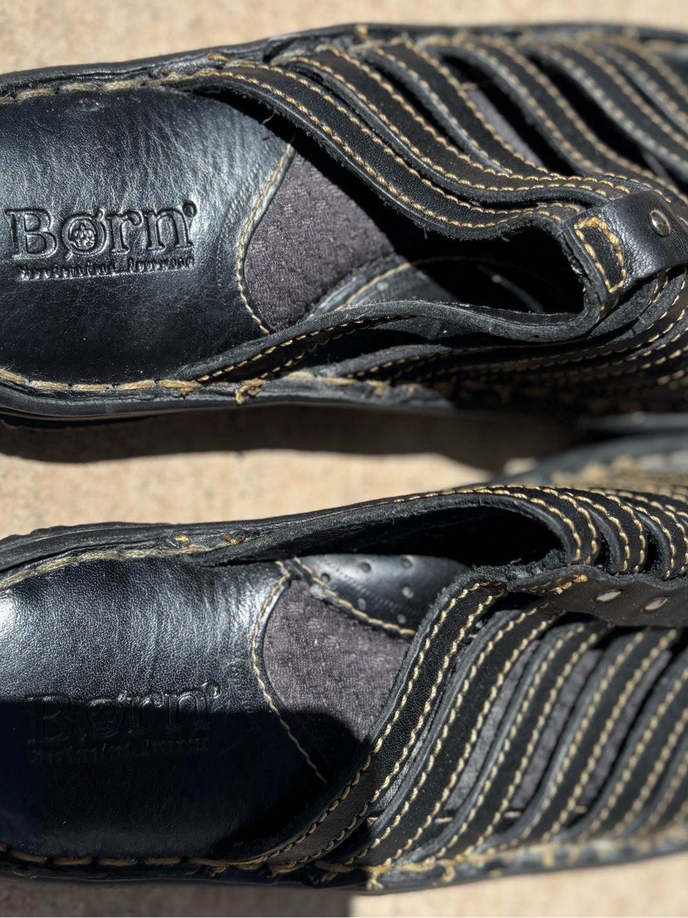 Born Black Leather Casual Slip-On Shoes